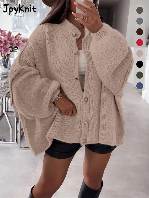 Comfortable Button-up Cardigan with Long Sleeves